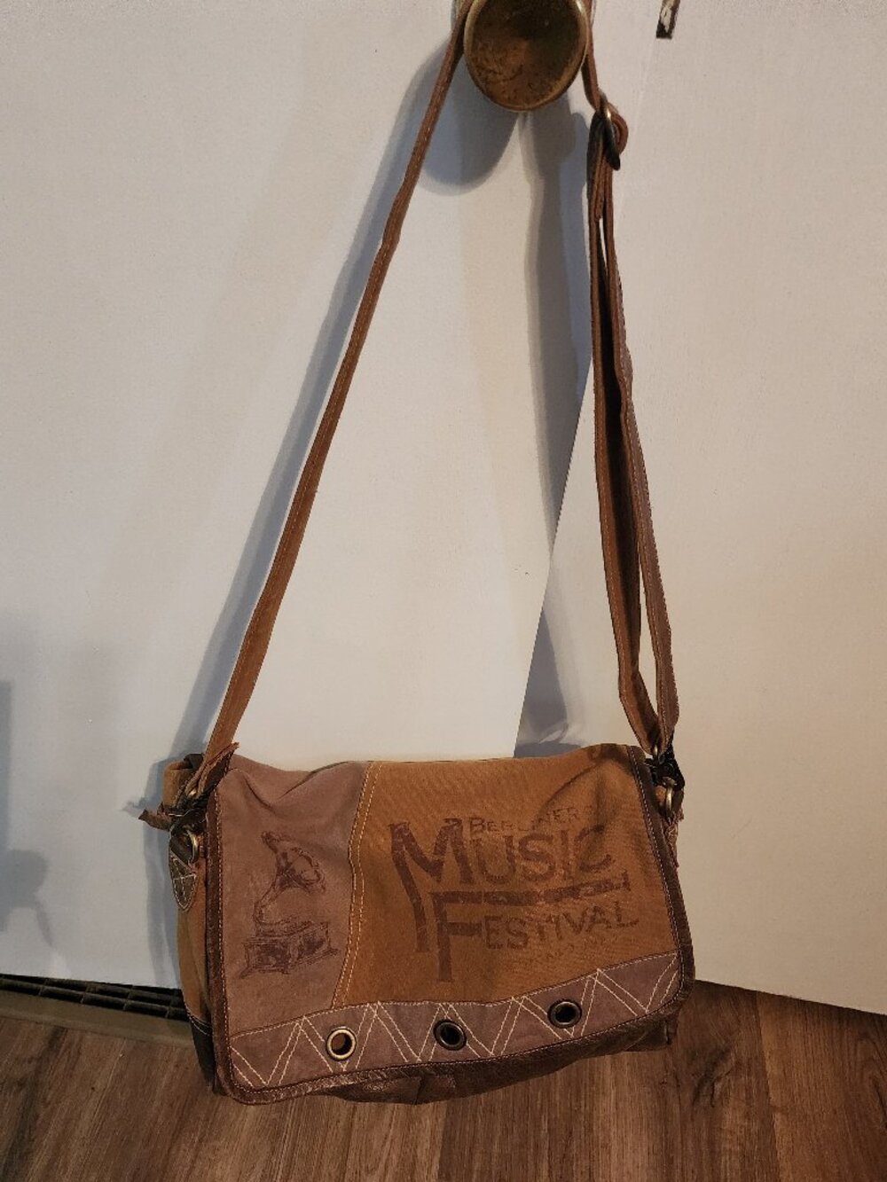 Large Music Festival Canvas/Leather Messenger Bag